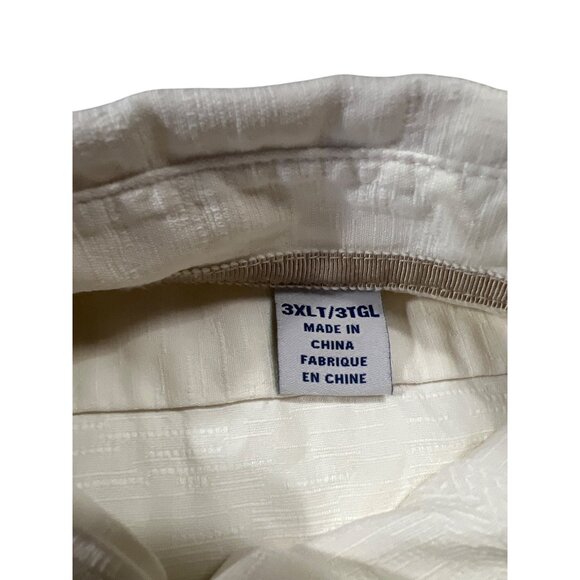 Tommy Bahama Mens 3XLT White Short Sleeve Button Silk Shirt Jacquard Floral - Picture 5 of 5